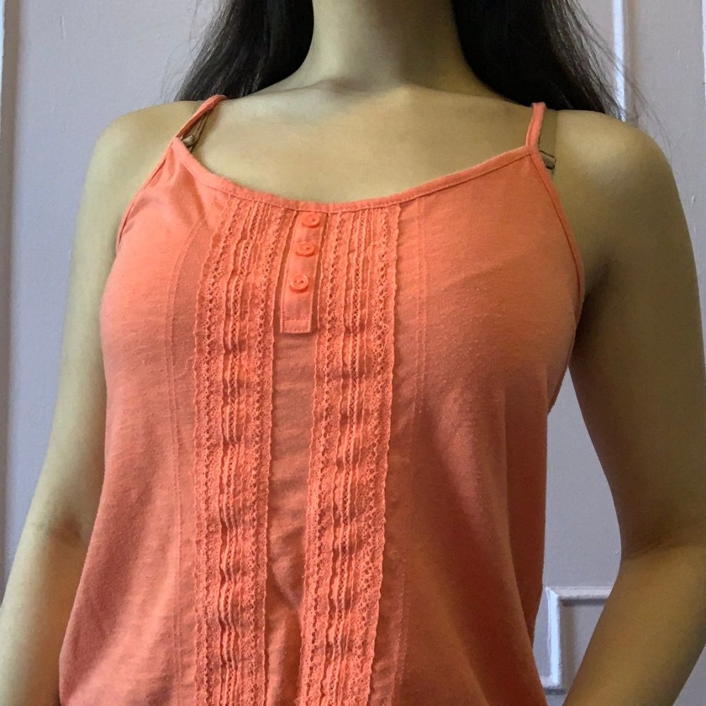 Orange/Peach Lace Button Camisole